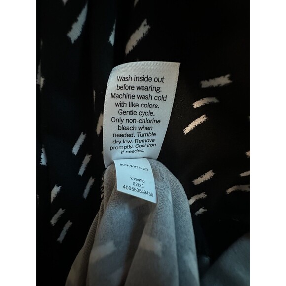 JUNIOR'S Black & White Smocked Wide Leg Jumpsuit SIZE JUNIORS XXL NWT - Picture 6 of 6